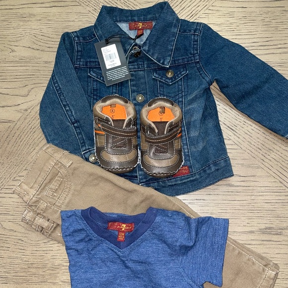 7 for all mankind 12 month baby outfit with shoes - Picture 7 of 8